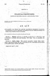 Concerning the Repeal of Certain Provisions Requiring Financial Institutions to Have Written Aythorizations in Their Possession to Effect Electronic Fund Transfers.