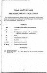 Comparative Table - Pre-Supplement Tabulations