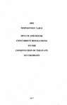 Disposition Table - House and Senate Concurrent Resolutions to the Constitution of the State of Colorado.