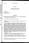 Concerning Employer-Employee Relations Pursuant to Laws Under the Jurisdiction of the Director of the Division of Labor.