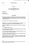 Concerning the Authority of Savings and Loan Associations to Use an Irrevocable and Unconditional Standby Letter of Credit Issued by a Federal Home Loan Bank as Eligible Collateral to Secure Public Deposits Not Insured by the Federal Deposit Insurance Corporation.