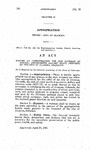 Making an Appropriation for the Payment of Special Assessments Against State Property by the City of Alamosa, Colorado.