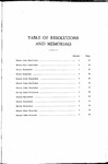 Table of Resolutions and Memorials