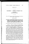 Relating to the General Property Tax, and Providing for the Proportional Distribution Between Two or More Counties of the Annual Assessment Based Upon the Period of Time Certain Taxable Personal Property Is Maintained in Each County During the Year