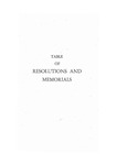 Table of Resolutions and Memorials