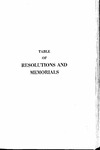 Tables of Resolutions and Memorials