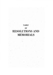 Table of Resolutions and Memorials