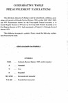 Comparative Table - Pre-Supplement Tabulations