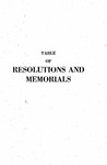 Table of Resolutions and Memorials