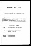 Comparative Table - Pre-Supplement Tabulations