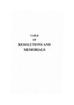 Table of Resolutions and Memorials