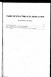 Table of Chapters and Resolution