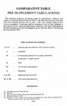 Comparative Table - Pre-Supplement Tabulations