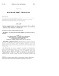 Concerning the Distribution of Money Received Under the Federal “American Rescue Plan Act of 2021” for Home- and Community-Based Services, and, in Connection Therewith, Making and Reducing an Appropriation. by Colorado General Assembly