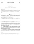 Concerning Increased Evidentiary Requirements In Criminal Proceedings For Protection Of Victims Of Sexual Assaults