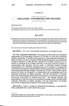 Concerning Changes to the Statutes Related to Higher Education, and, in Connection Therewith, Clarifying the Roles of the Department of Higher Education and the Colorado Commission on Higher Education, Consolidating Provisions Related to the Private Occupational School Division, and Repealing Obsolete Provisions.