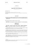 Concerning the Authority for the Department of Military and Veterans Affairs to Make Grants Related to the USS Colorado, and, in connection Therewith, Making an Appropriation.